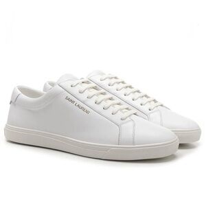 YSL. Saint Laurent Andy White Leather Sneakers